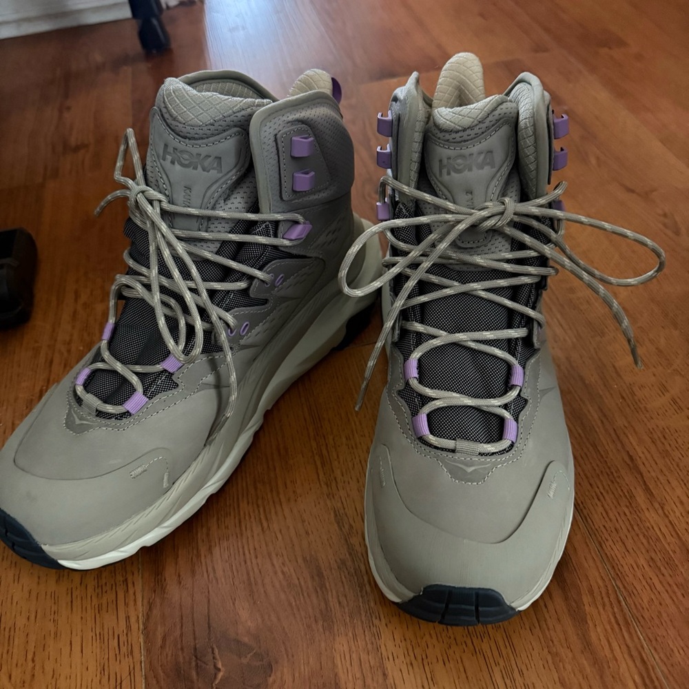 Hoka One One Women's Taupe and Lavender Athletic Shoes